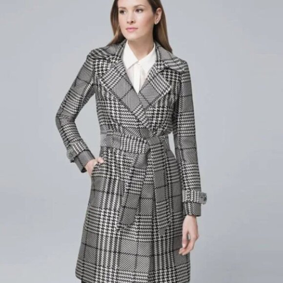 Stunning White House Black Market Plaid Statement Trench Coat (NEW) - Picture 4 of 4